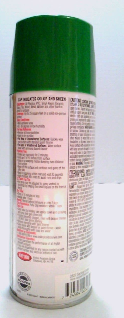 Krylon~Fusion~For Plastic~Spring Grass~Spray Paint~12 oz~Vintage~2002