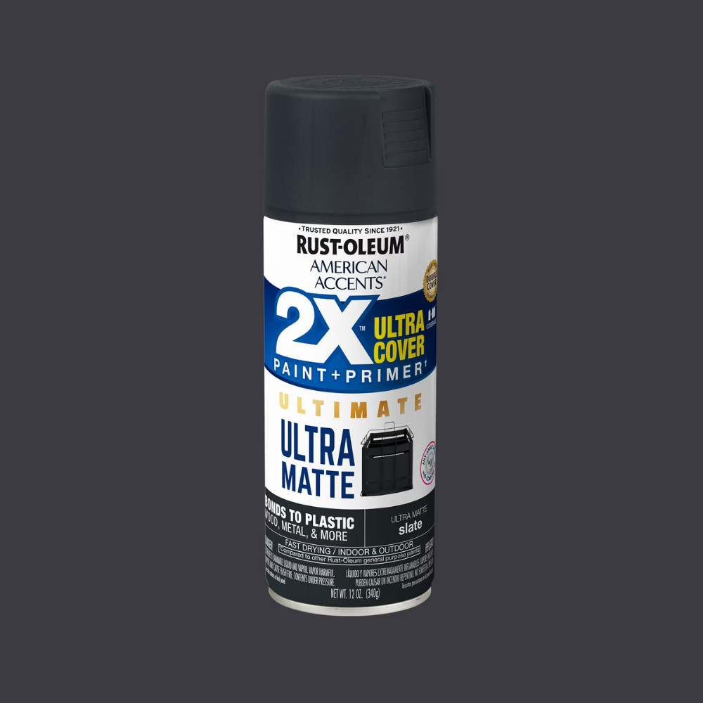 (6 Pack) Rust-Oleum, Slate Ultra Matte Spray Paint, 2X Ultra Cover, Paint+Primer