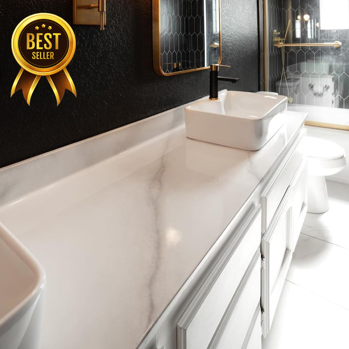 White Marble Epoxy Countertop Kit Small Project Resin Coating DIY Finish