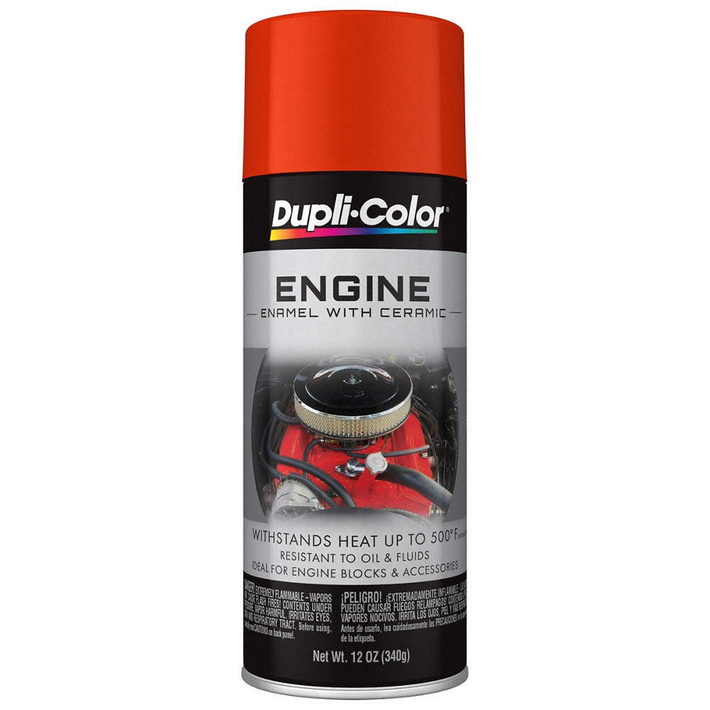 DUPLI-COLOR EDE162007 Engine Enamel,Chevy Orange,16 oz. Size 54VL29