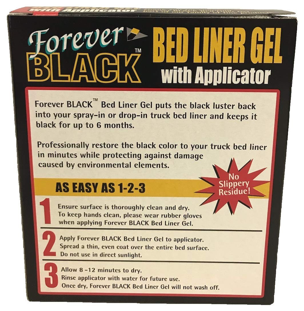 Forever Black Truck Bed Liner – Black Colored Dye, Water Based, UV Protection…