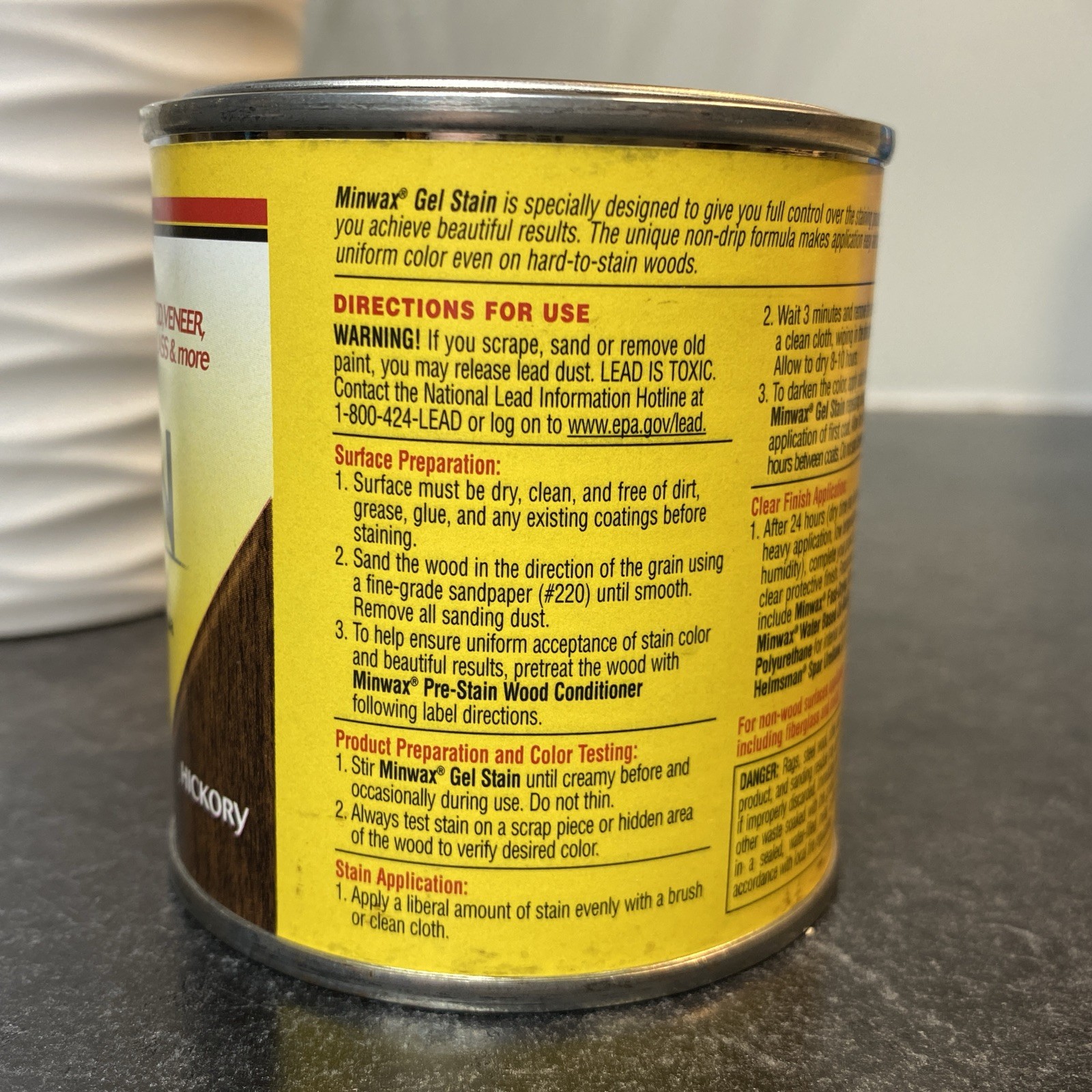 NEW Minwax Gel Stain HICKORY 1/2 Pint 8 oz Non Drip Formula