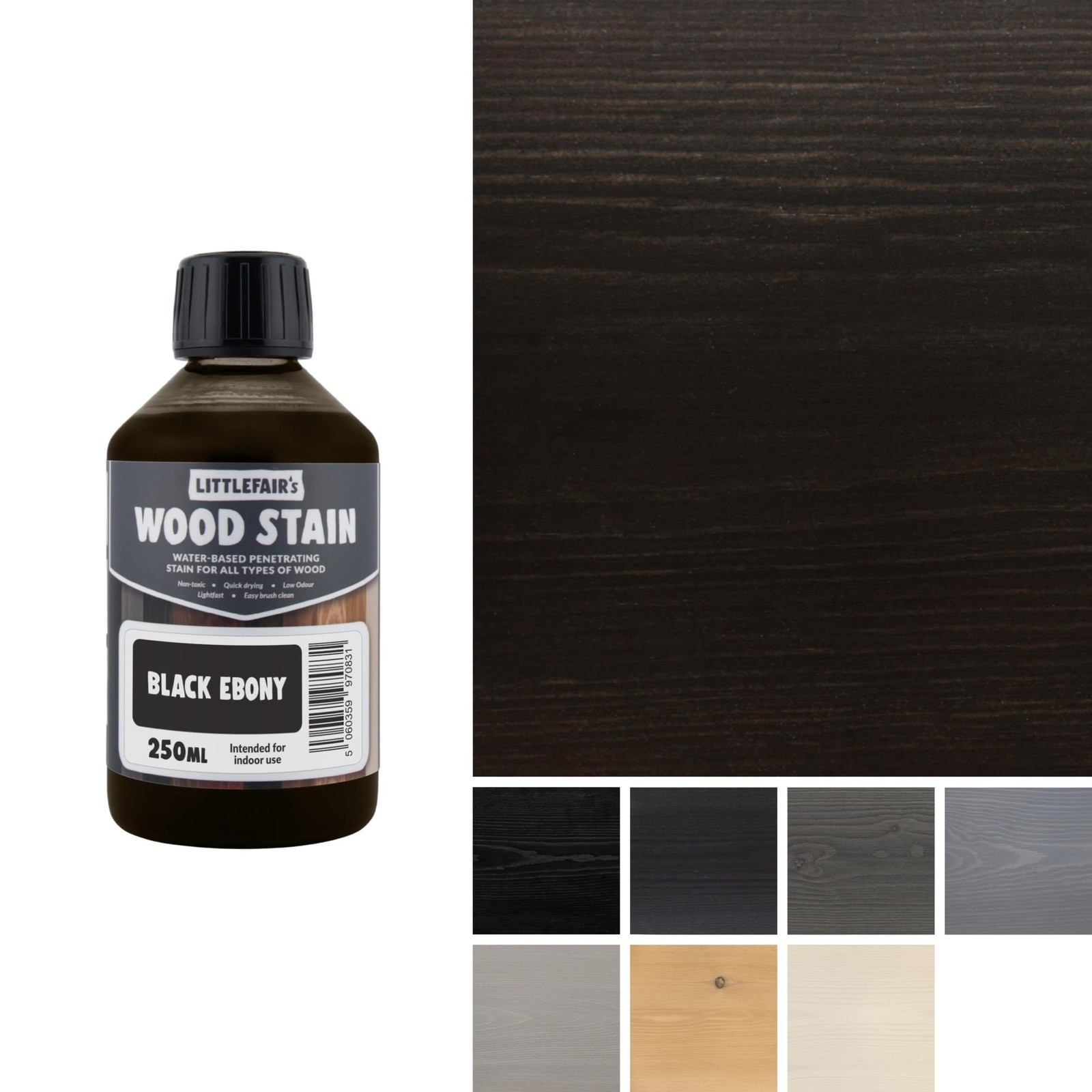 Wood Stain Water Based – 8.5oz/250ml – Indoor Furniture Stain Light & Dark Fi…
