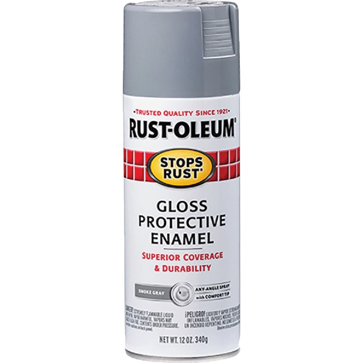 Rust-Oleum 12 oz. Stops Rust Gloss Smoke Gray Spray Paint – Durable Finish