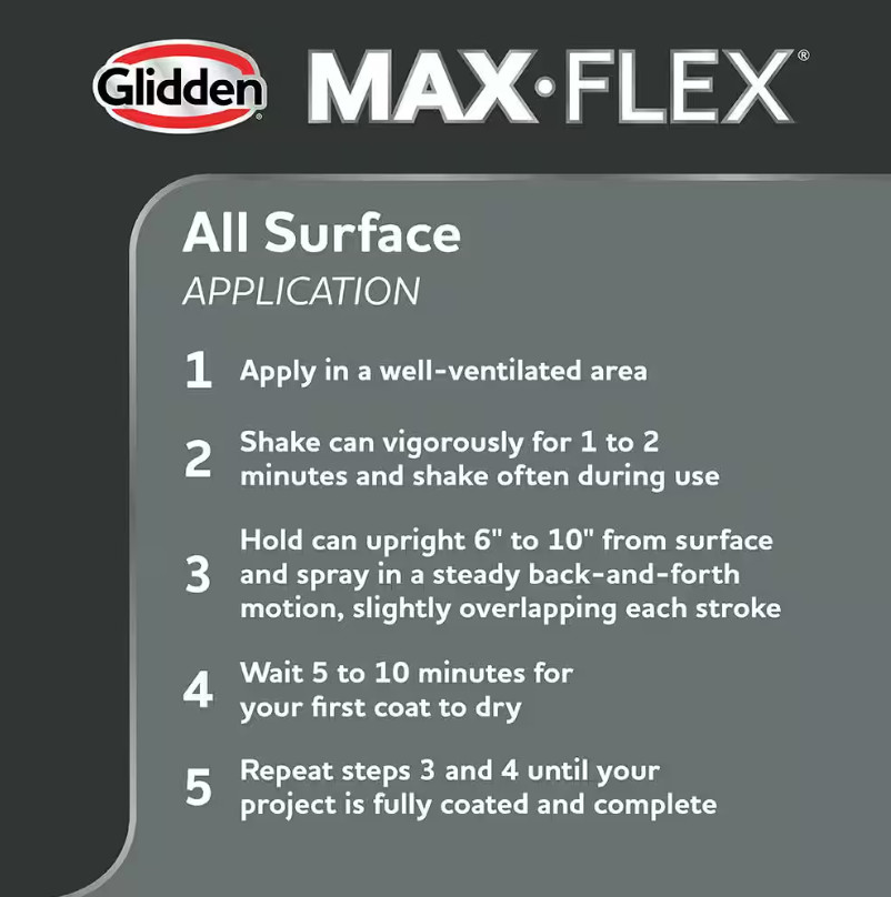 GLIDDEN MAX FLEX Satin Brick Red Interior/Exterior All Surface Spray Paint 12 oz