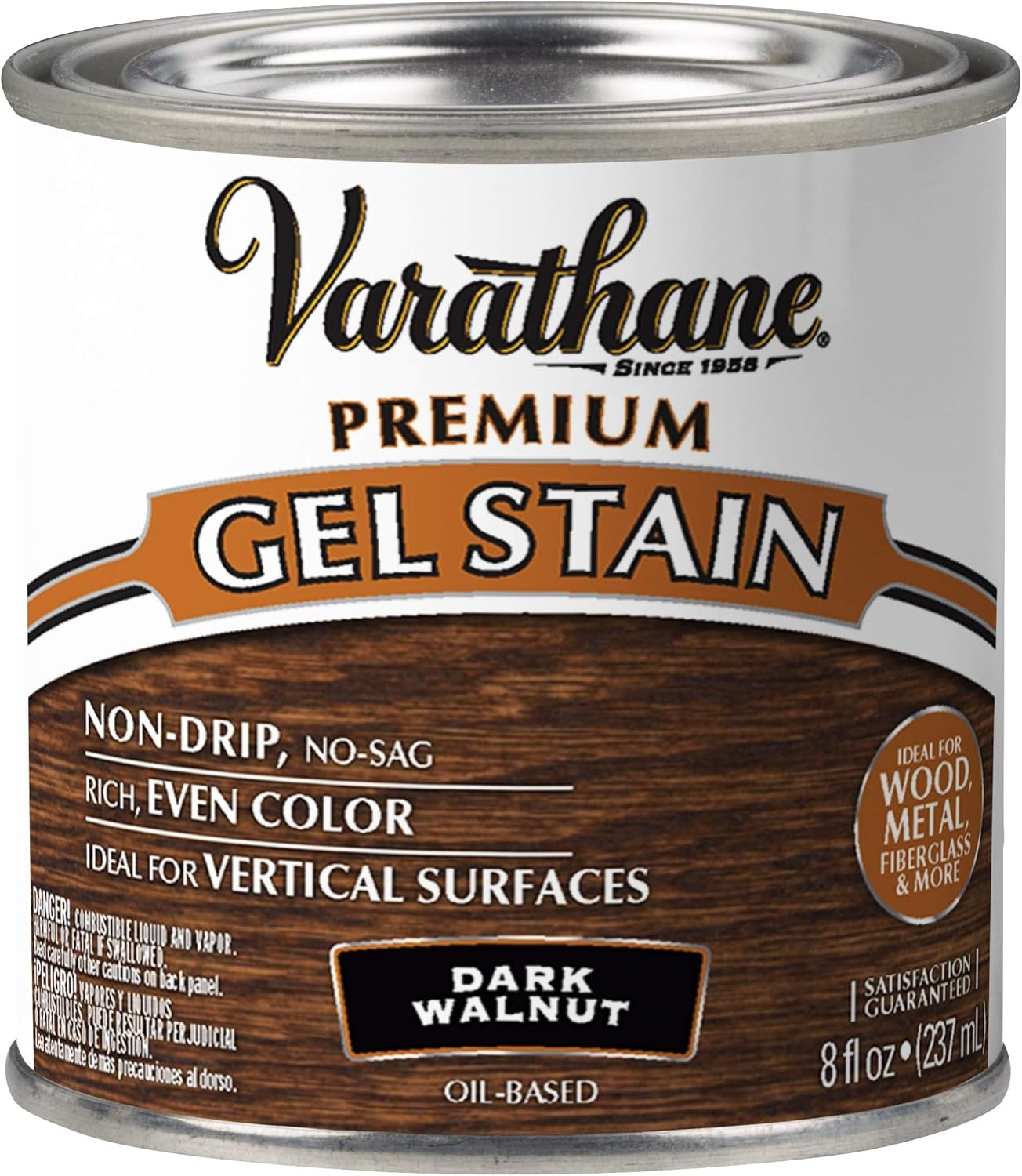 349560 Premium Gel Stain, Half Pint, Dark Walnut
