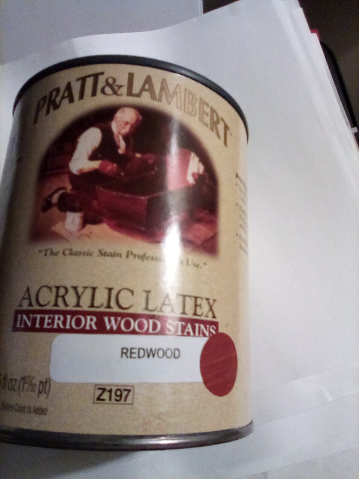 Pratt & Lambert Acrylic Latex Interior Wood Stain REDWOOD FREE SHIPPING