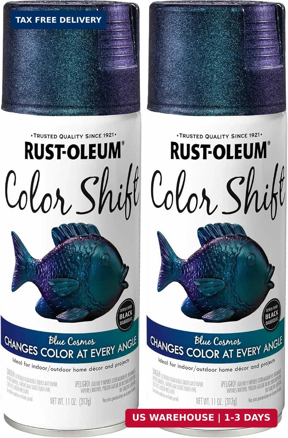 Rustoleum Color Shift Spray Paint, 11 ounce, Cosmos Blue (Pack of 2)