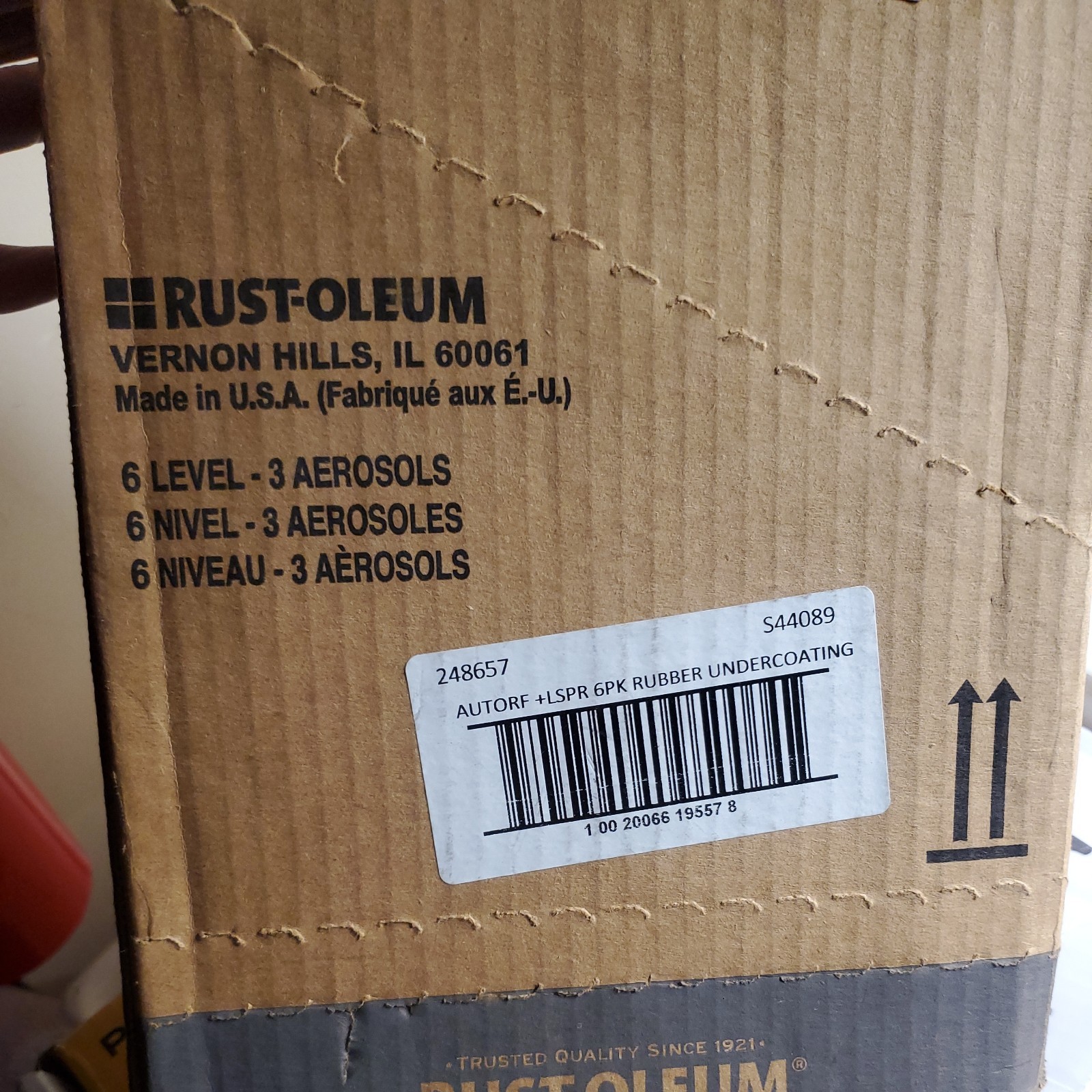 Rust-Oleum 248657-6PK Rubberized Undercoating Spray, 15 oz, Black, 6 Pack