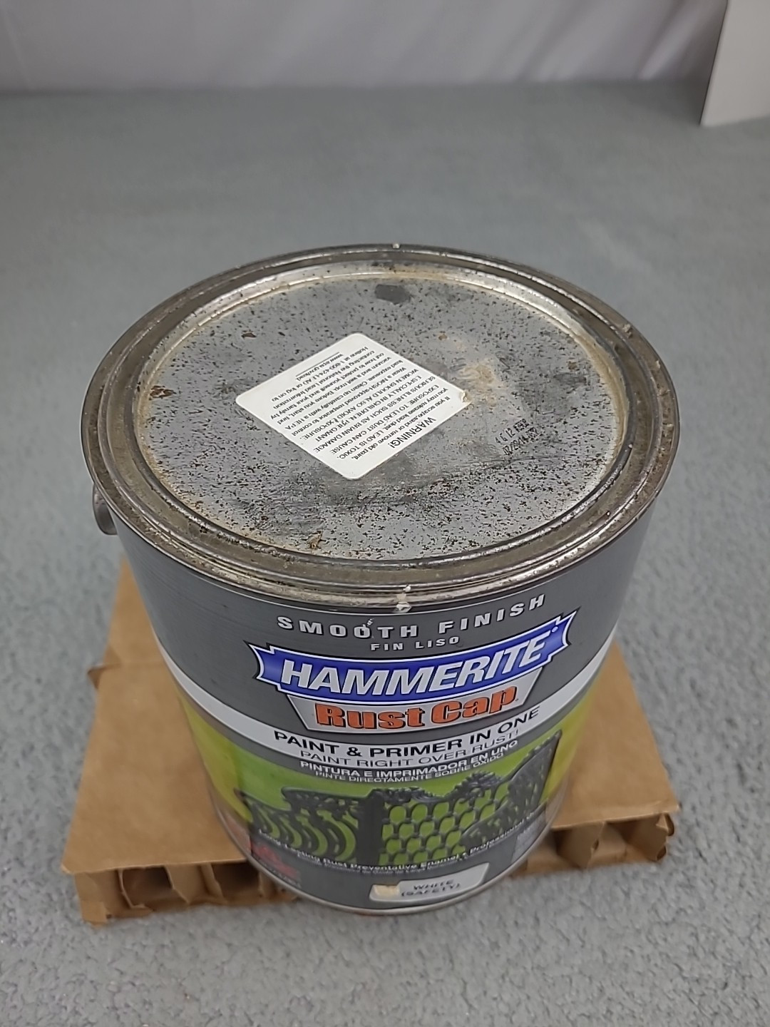 1x Hammerite Rust Cap Smooth Finish Paint Primer White Safety Gallon