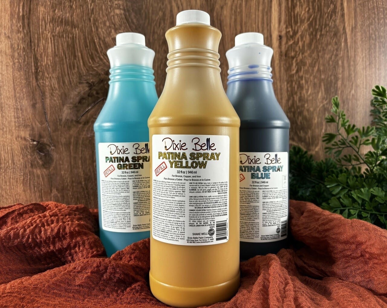 Dixie Belle Patina Sprays 32oz refill bottles | Green | Blue | Yellow