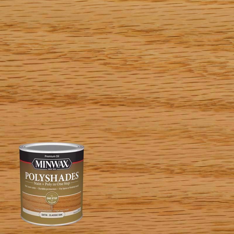 Minwax PolyShades Semi-Transparent Satin Oak Oil-Based Polyurethane Stain