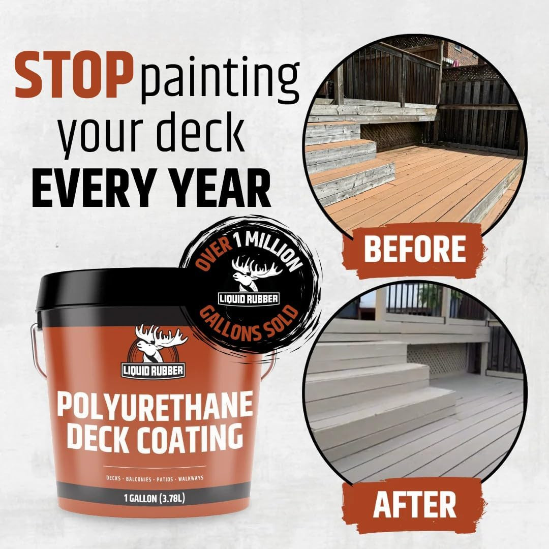 Misty Gray Deck Coating – 10X Stronger Waterproof Sealant, 1 Gallon
