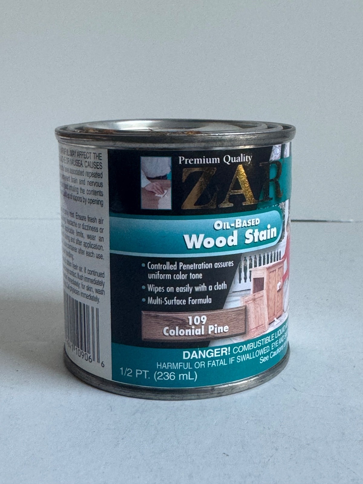 1 Zar Interior Stain 109 Colonial Pine 1/2 pint NEW