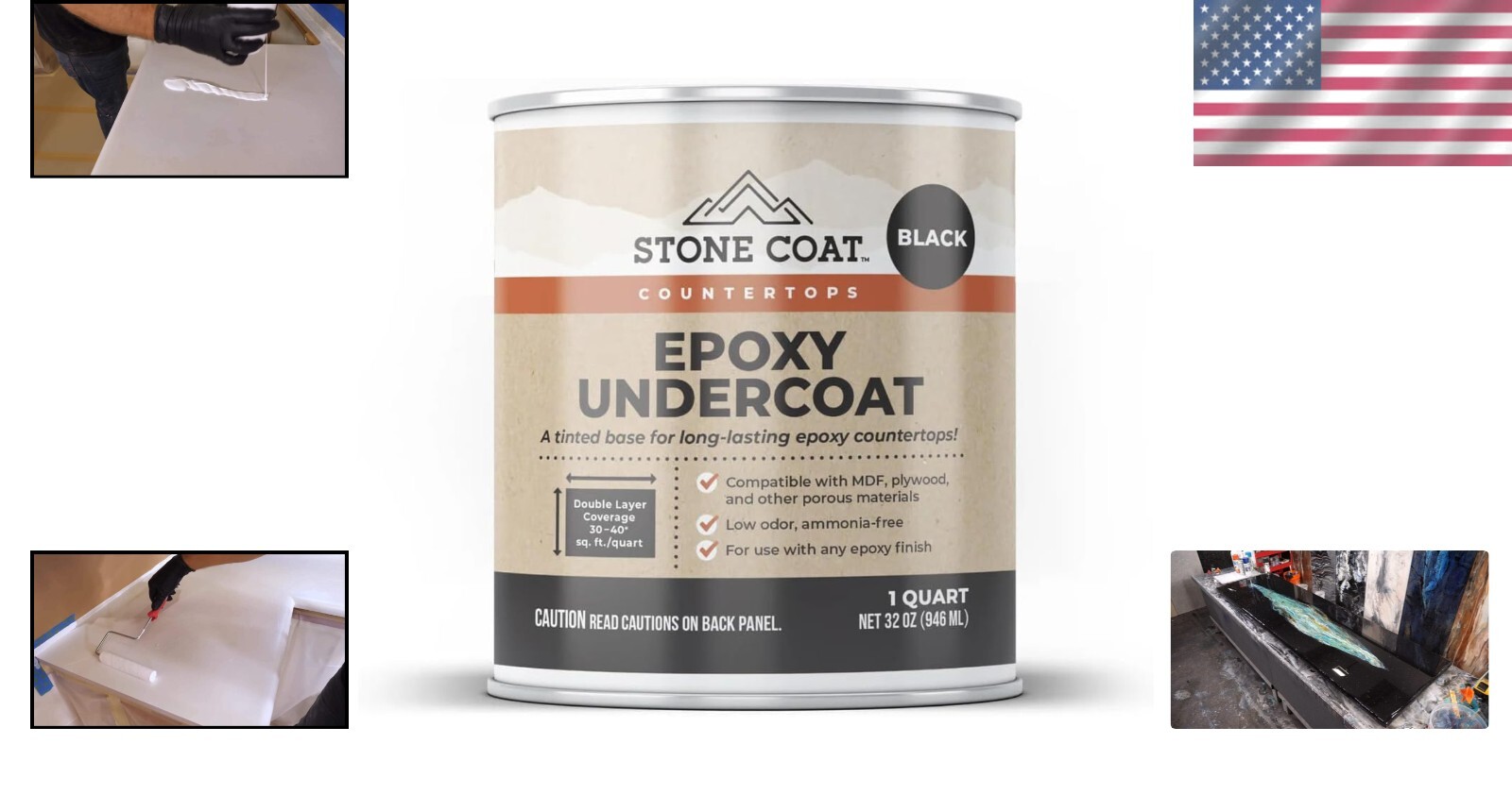 High-Bond Epoxy Undercoat 1 Quart – Non-Toxic Gloss Primer for Diverse Surfaces