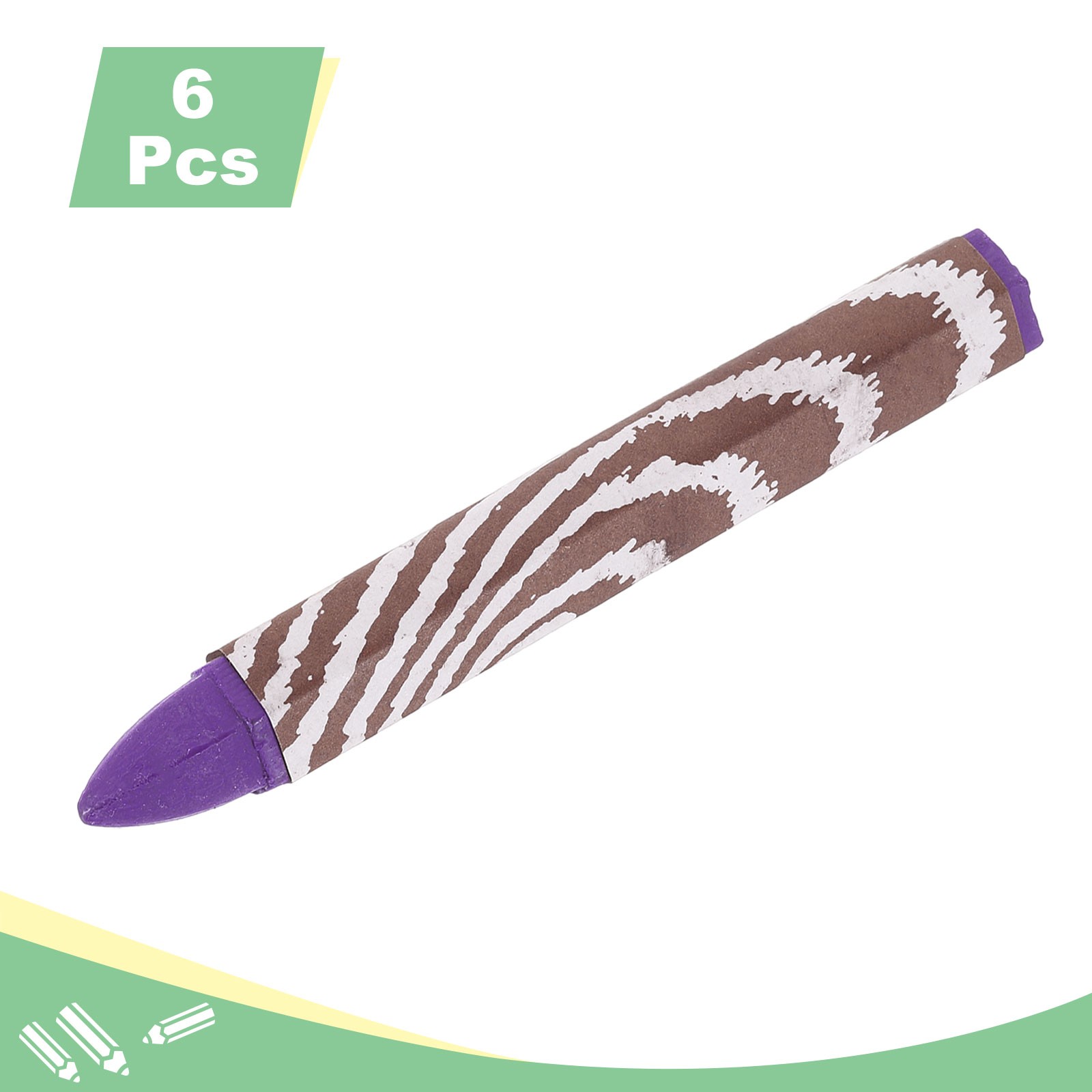 Lumber Marking Crayons, 6 Pcs Purple Hex Wax Tire Marker, 4″ x 0.55″
