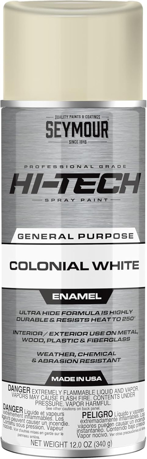 Seymour 16-140 Hi-Tech Enamels Spray Paint, Gloss Colonial White
