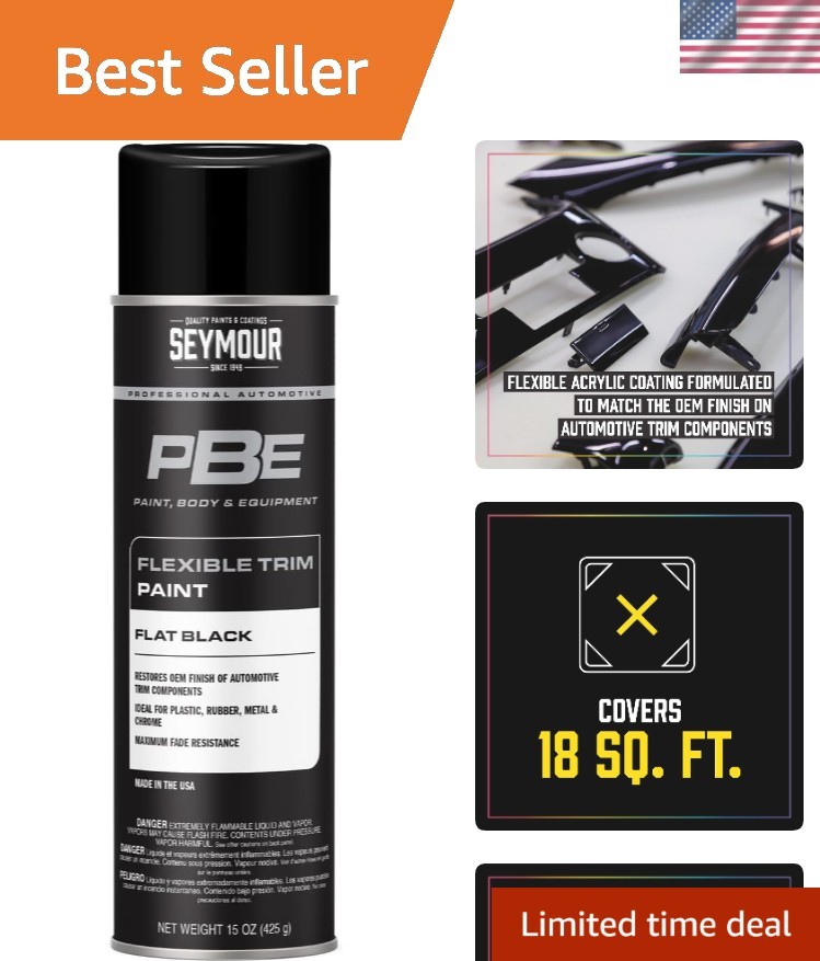 Professional-Grade 15 oz Flat Black Flexible Trim Spray Paint for Bumpers