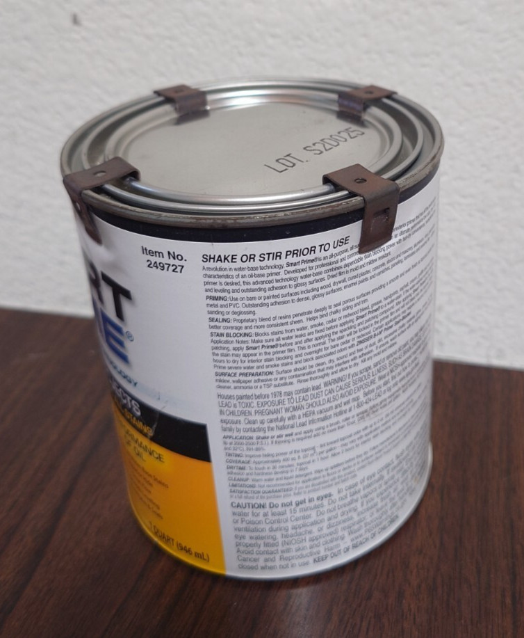 1 Qt 249727 White Smart Prime Waterbased Interior/exterior Primer/sealer NewSeal