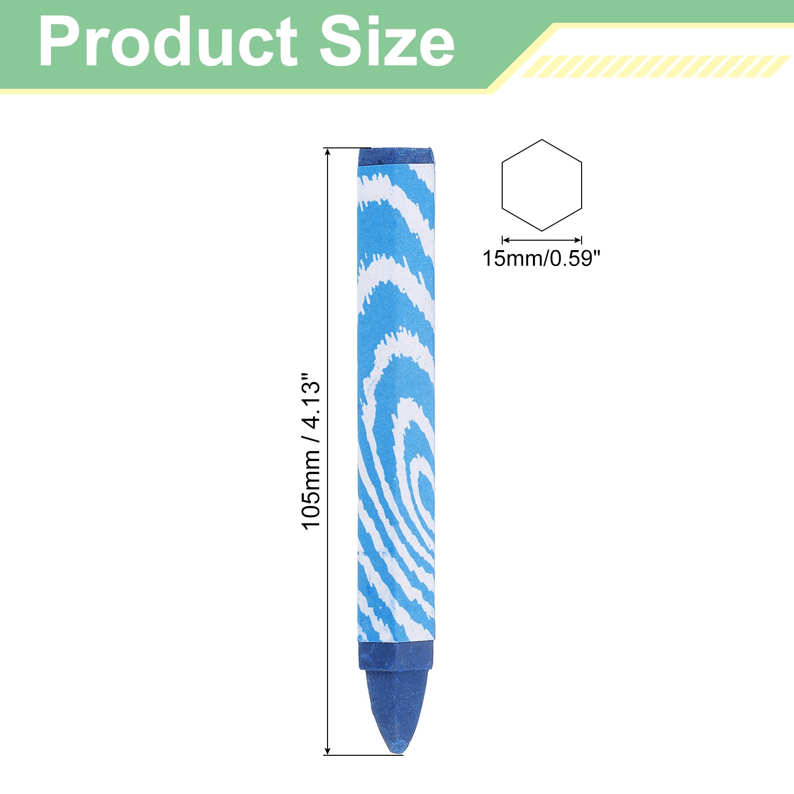 Lumber Marking Crayons, 6 Pcs Blue Hex Wax Tire Marker, 4.1″ x 0.59″