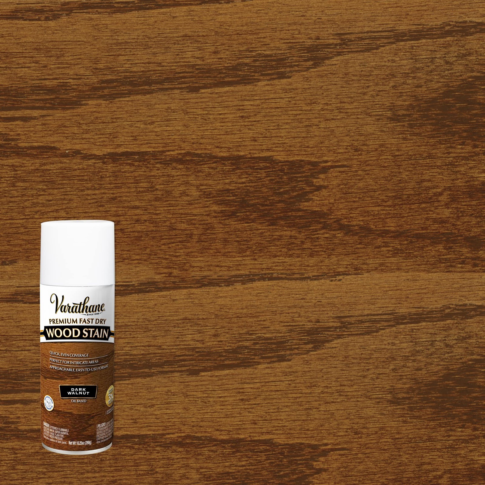 Premium Fast Dry Wood Stain Spray, 10.25 oz, Dark Walnut