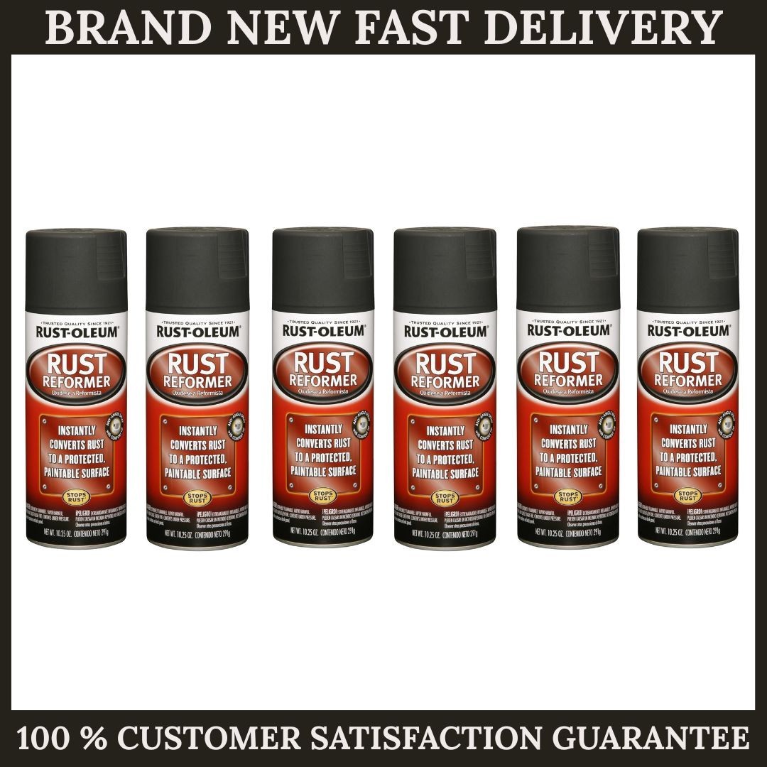 Rust-Oleum 248658-6PK Rust Reformer Spray, 10.25 oz, Black, 6 Pack