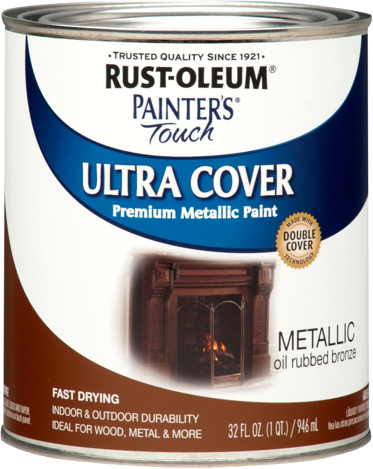 254101 Painter’S Touch Latex Paint, Quart, Metallic Oil-Rubbed Bronze, (Pack of