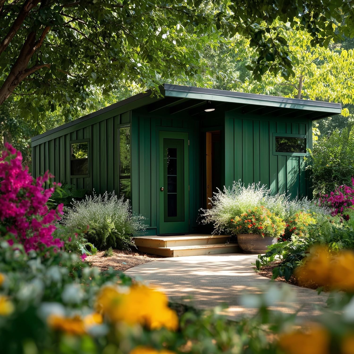 Durable 1 Gallon Flat Hunter Green Paint for Fences & Barns – Waterproof Coating