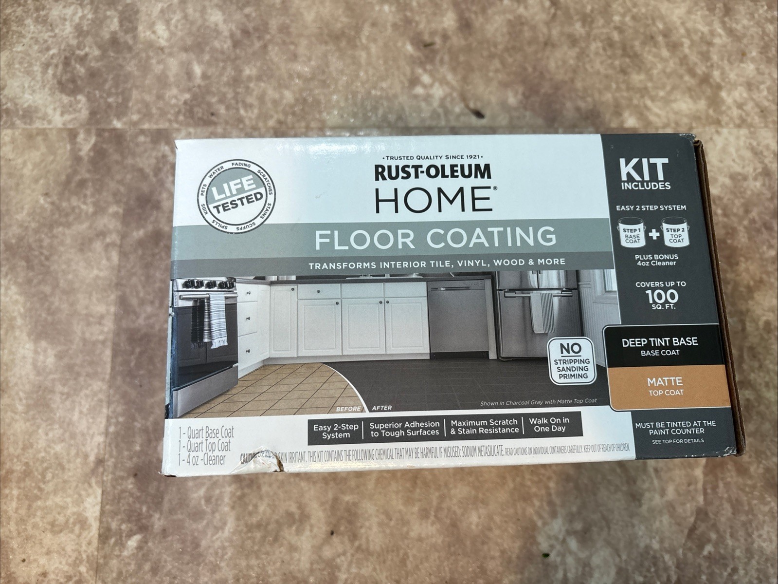 Rust-Oleum 360100 Home Deep Base/ Matte Top-Coat Floor Coating New Sealed