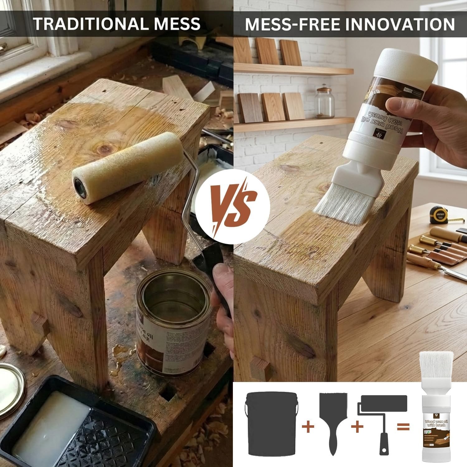 Water Based Polyurethane,Varnish for Wood，Clear Protective Wood Finish，6.35 O…