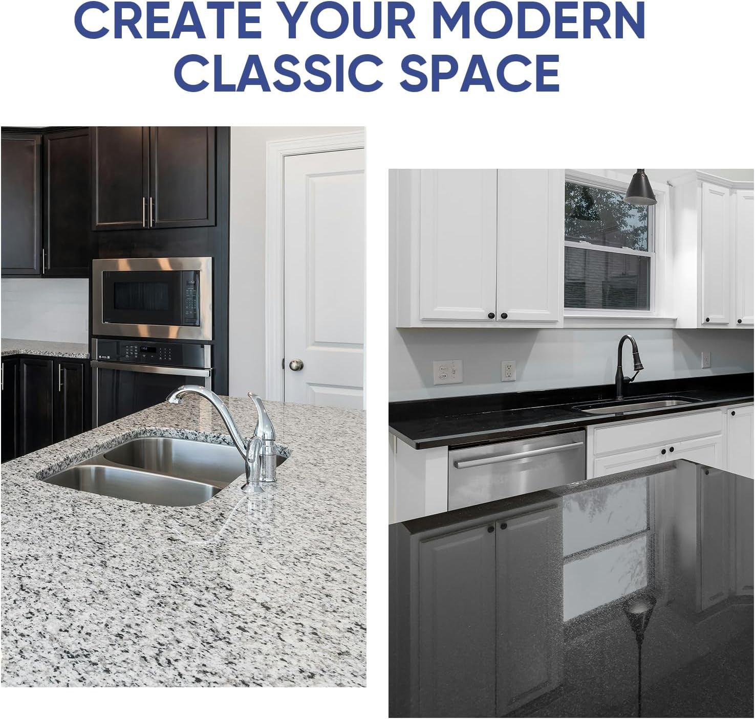 Granite Countertop Paint Kit – White Diamond Counter Top Refinishing Kit for Kit