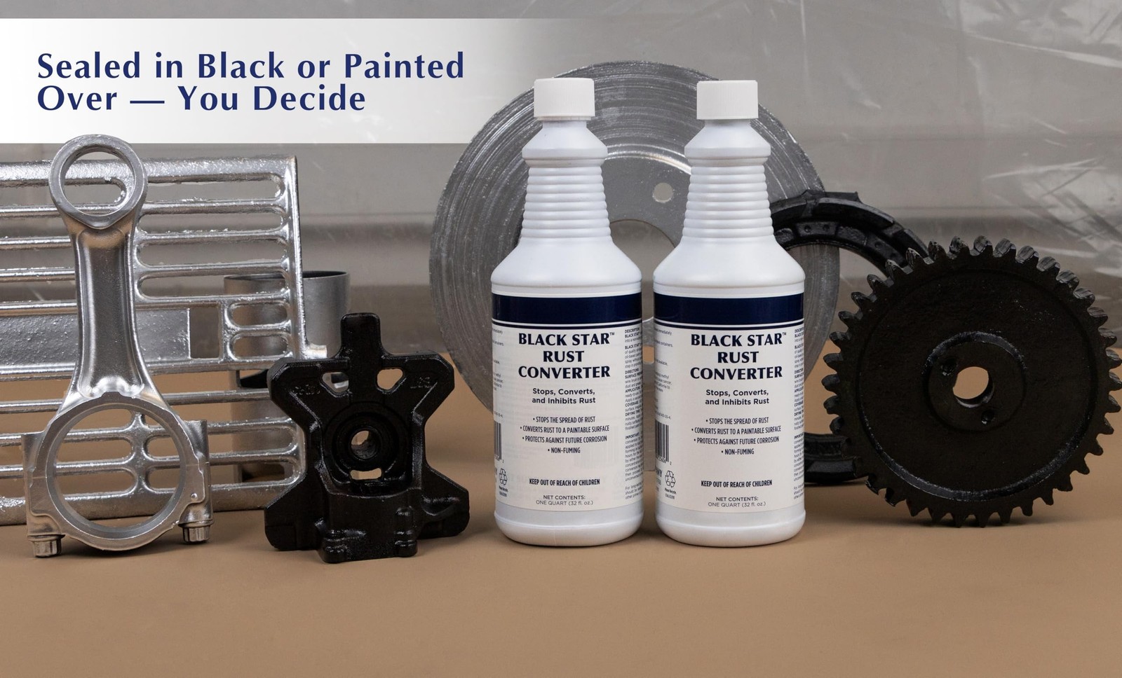 BLACK STAR Rust Converter – Converts Rust on Any Steel Surface (1 Quart)