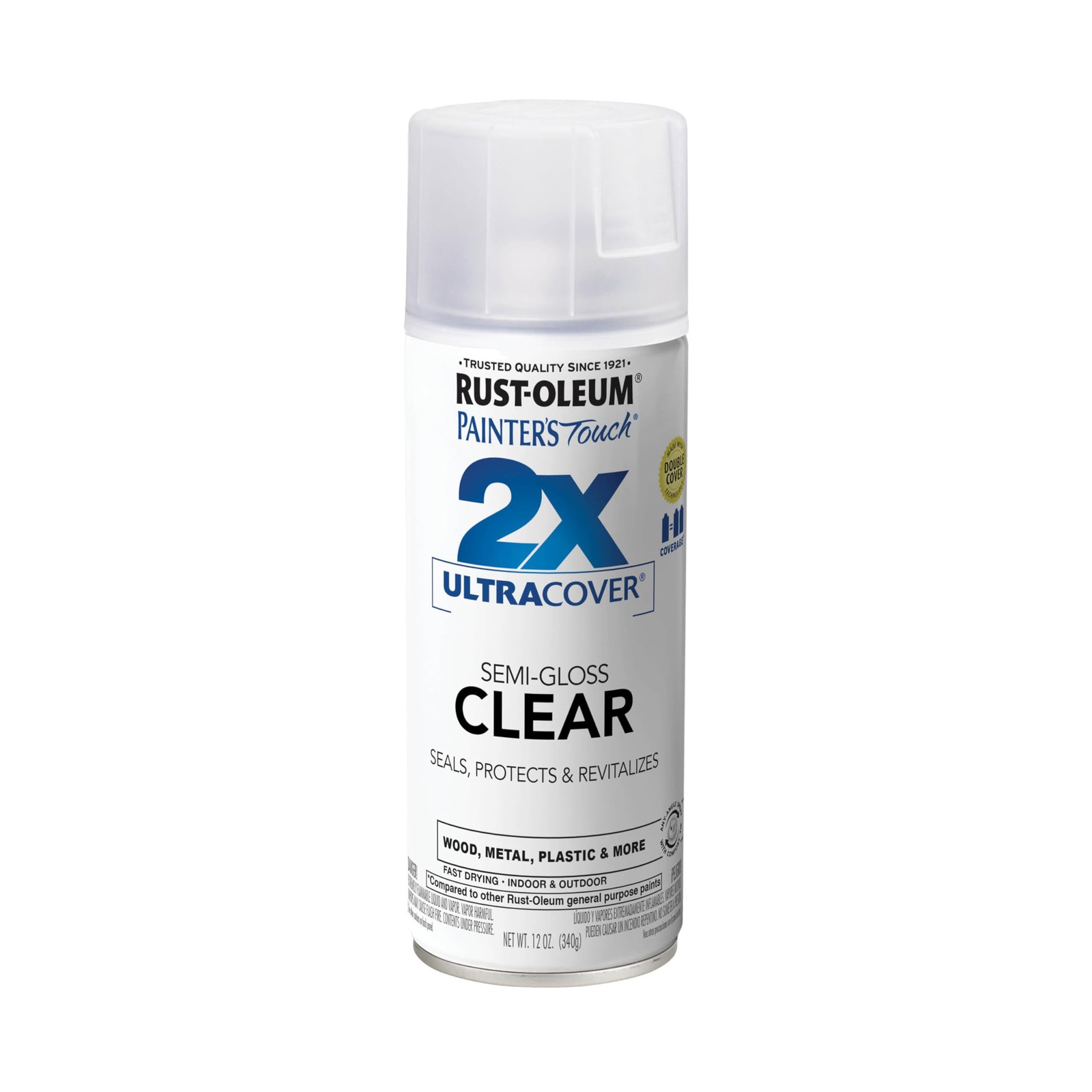 Rust-Oleum Painter’s Touch 2X Ultra Cover Semi Gloss Clear Spray Paint 12oz