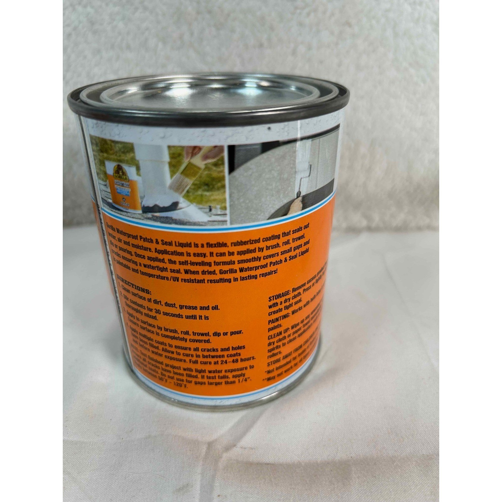 Gorilla Waterproof Patch & Seal Liquid Rubber Coating White 16oz 2-Pack 473ml