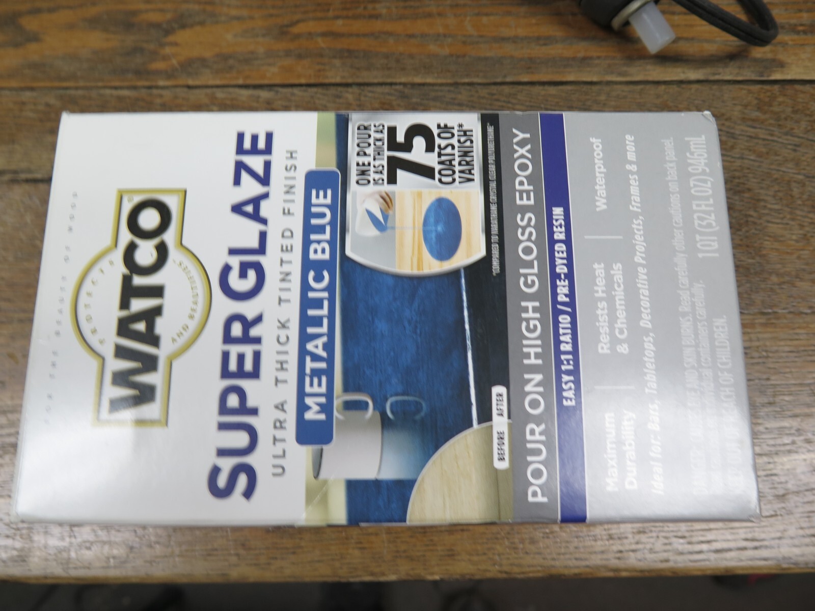 ✅ Rust-Oleum Watco- Super Glaze Pour On High Gloss Epoxy Met-Blue 1qt