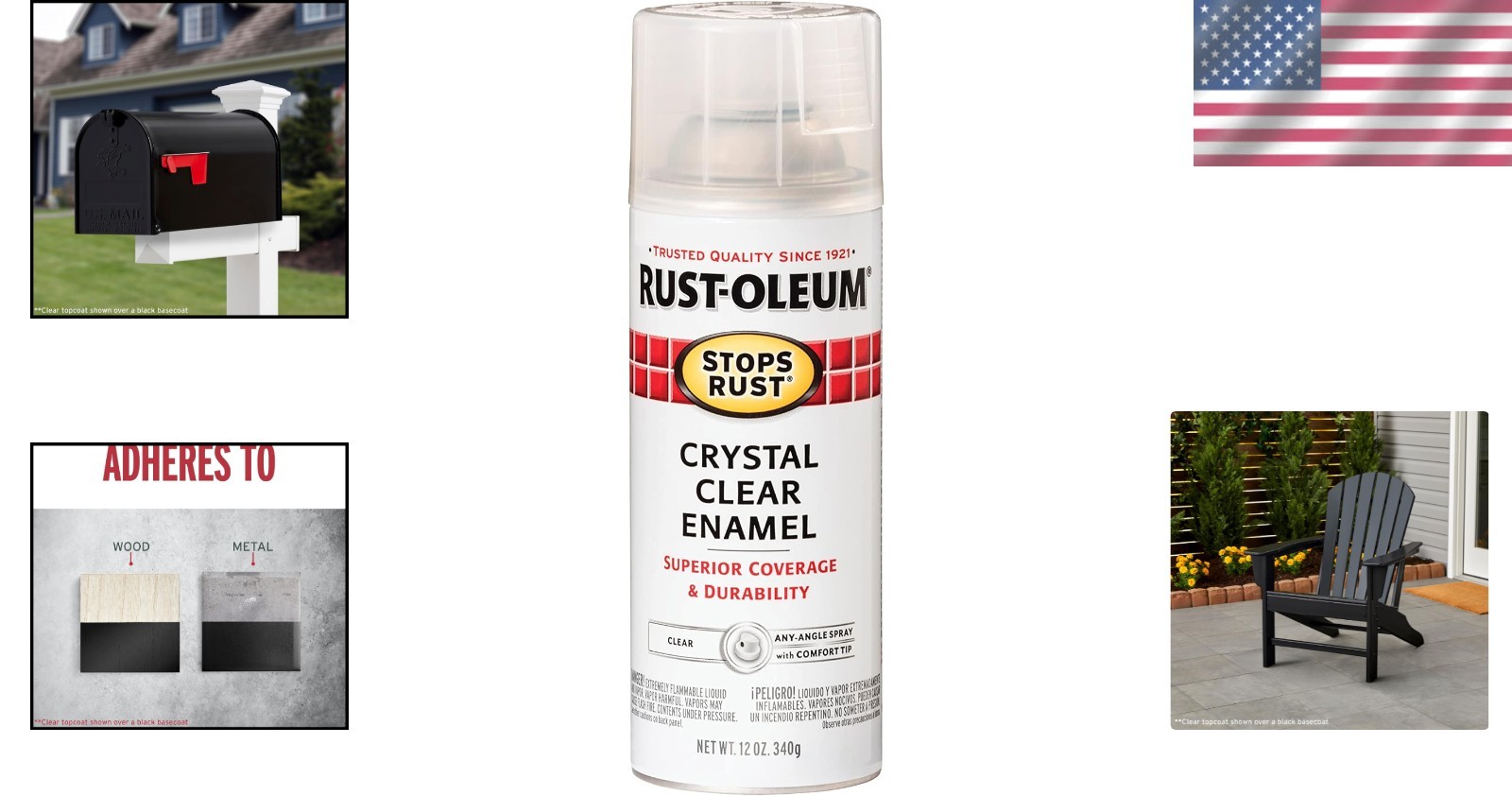 Rust-Oleum Stops Rust Gloss Crystal Clear Spray Paint 12 oz