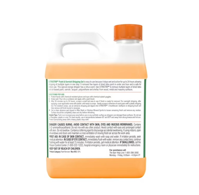 Paint & Varnish Stripping Gel, Citrus Scent, 1 Quart