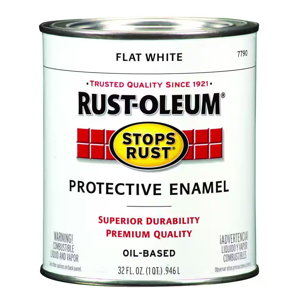 1 Qt. Protective Enamel Flat White Interior/Exterior Paint (2-Pack)