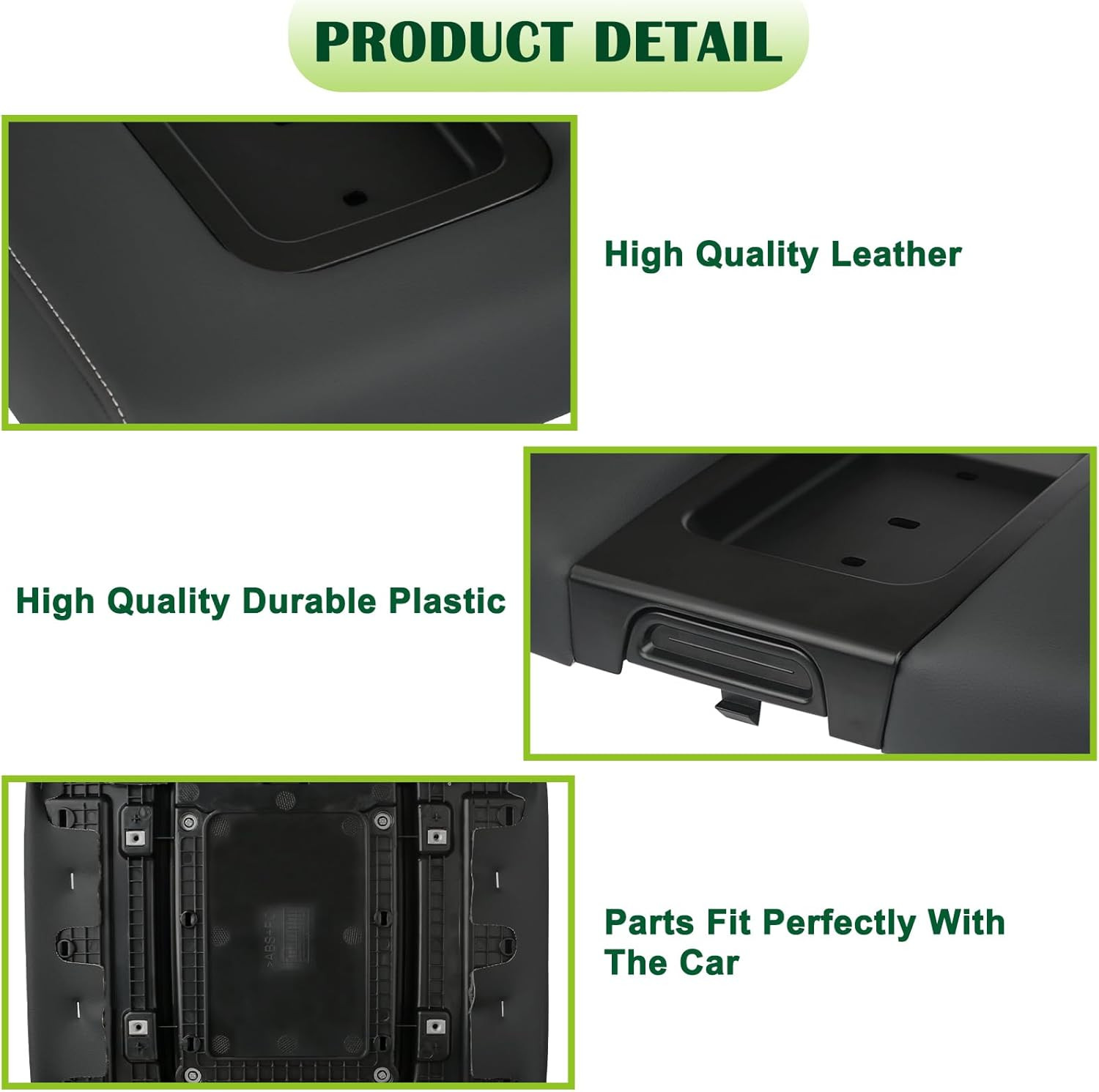 Front Seat Center Console Armrest Lid Black Compatible with 2014-2019 Chevrolet
