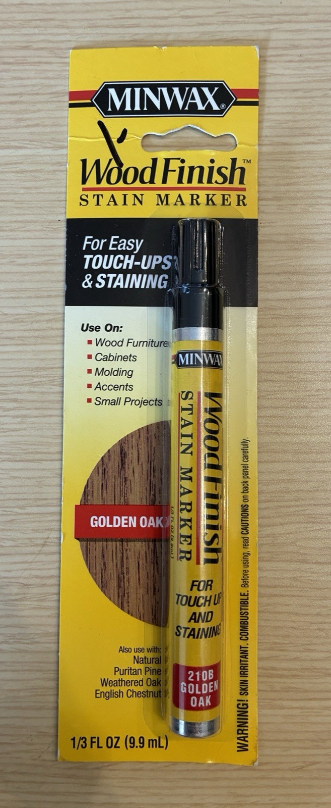 Minwax Wood Finish Stain Marker GOLDEN OAK 201 B (1/3 fl. oz.)-NOS