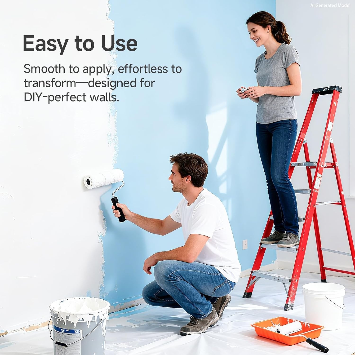White Interior Exterior Wall Paint 16 Oz Acrylic Latex No Sanding Low Odor Quick