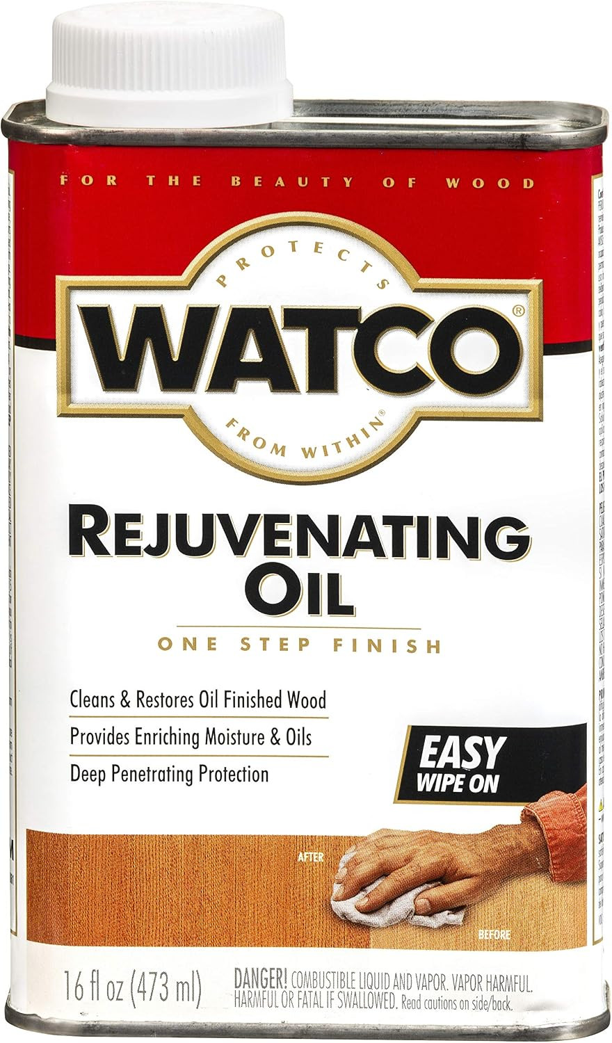 Watco Rejuvenating Oil | Wipe on Application | Restores Oil‑Finished Wood | Remo