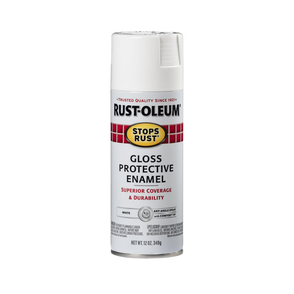 (6 Pack) White, Rust-Oleum Stops Rust Protective Enamel Gloss Spray Paint, 12 oz