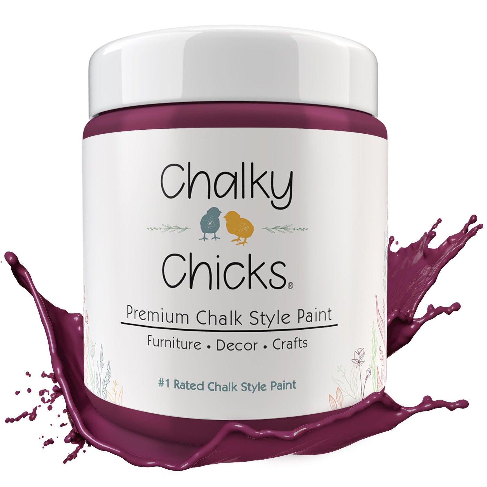 16 Fl Oz All in One Logan Berry Plum Chalk Paint for Furniture Crafts DIY Pro…