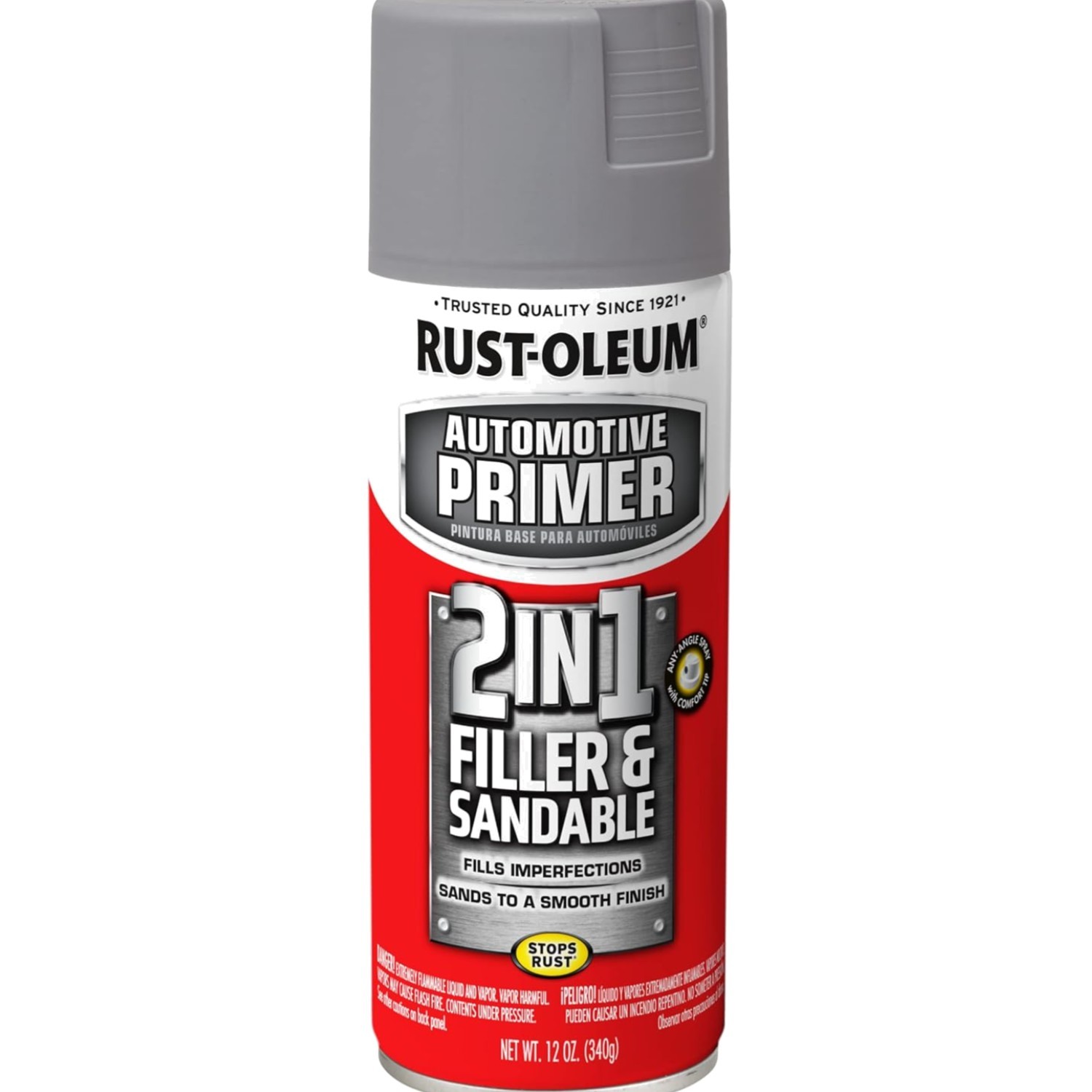 Stops Rust Automotive 2-in-1 Filler & Sandable Primer Spray, 12 oz, Gray