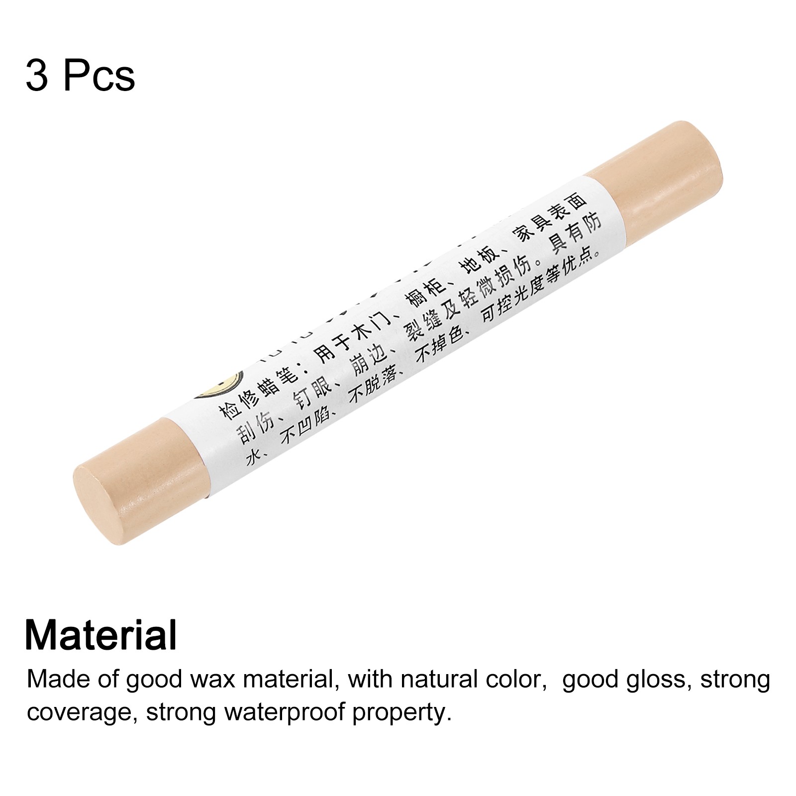3Pcs Furniture Repair Crayons Wax Filler Stick Pen Marker Yellow Cloth Pattern