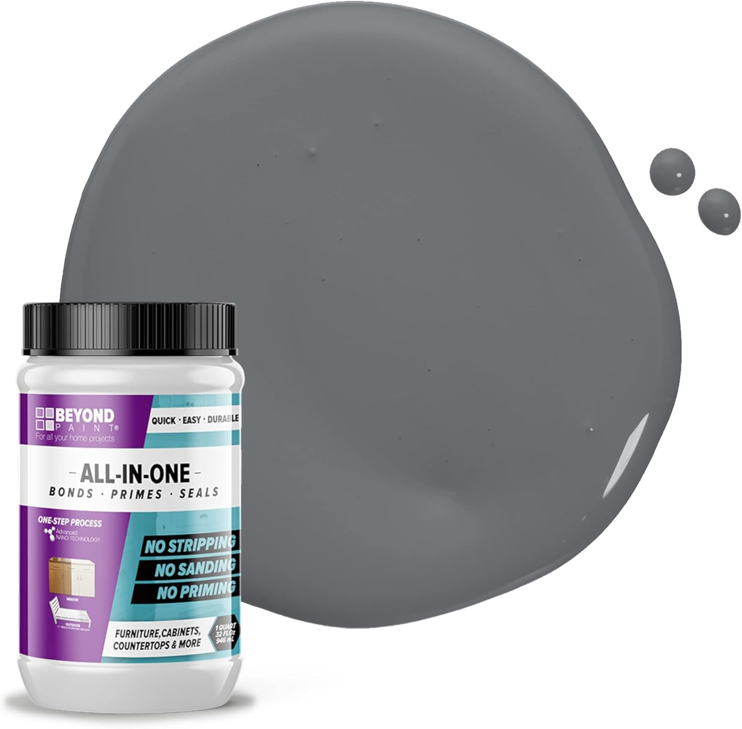 All-In-One Pewter Furniture & Cabinet Refinishing Paint Quart