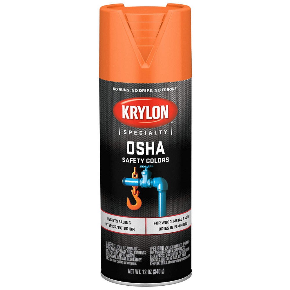 KRYLON K02410777 Spray Paint,Safety Orange,Gloss 54TJ87