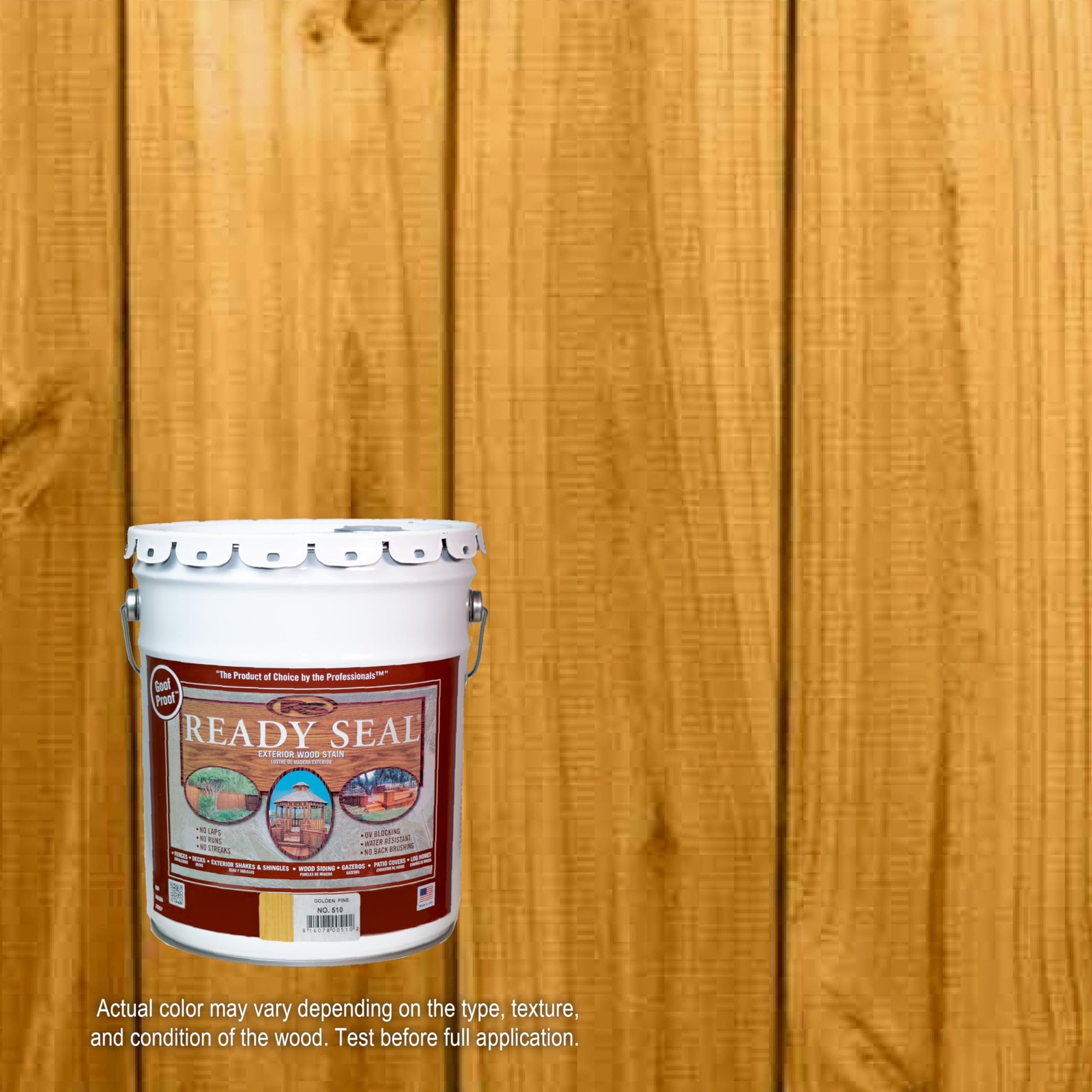 Ready Seal 510 Stain and Sealer, Golden Pine, 5 gal
