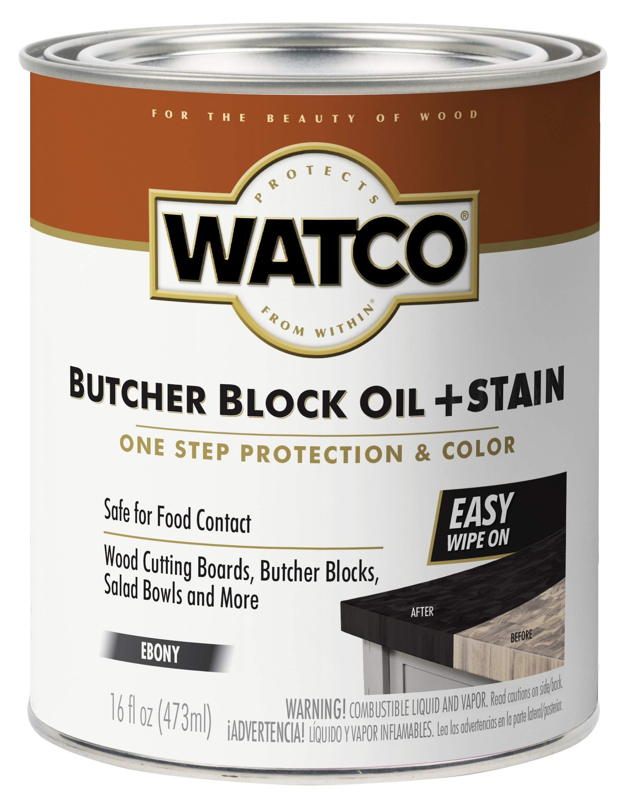 16 oz Ebony Butcher Block Stain Easy Apply Non Toxic FDA Compliant Durable Fi…